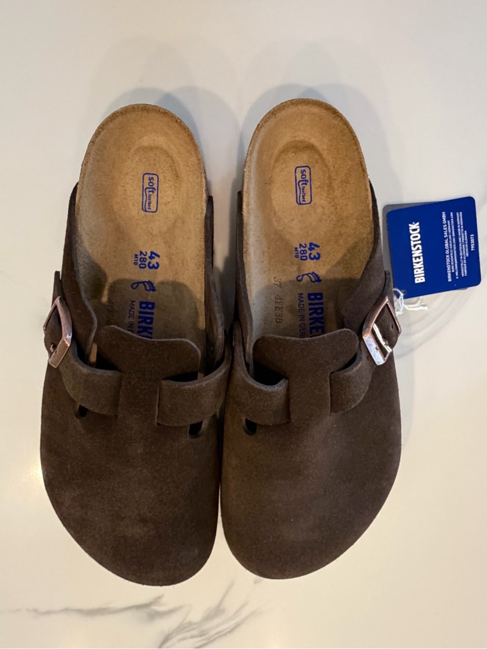 Birkenstock Men’s Boston Soft Footbed - MOCHA Size 10 EU 43